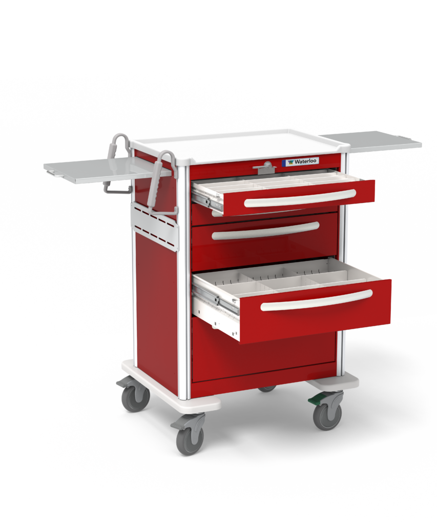 Elite Aluminum Crash Cart MODEL AR-EA-221-RED-B